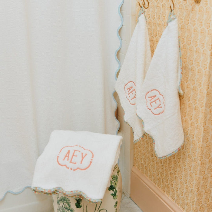 Scallop Bath Towel piped with Liberty London