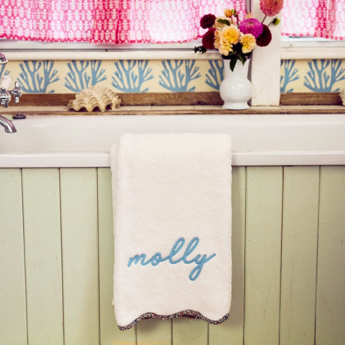Scallop Bath Towel piped with Liberty London