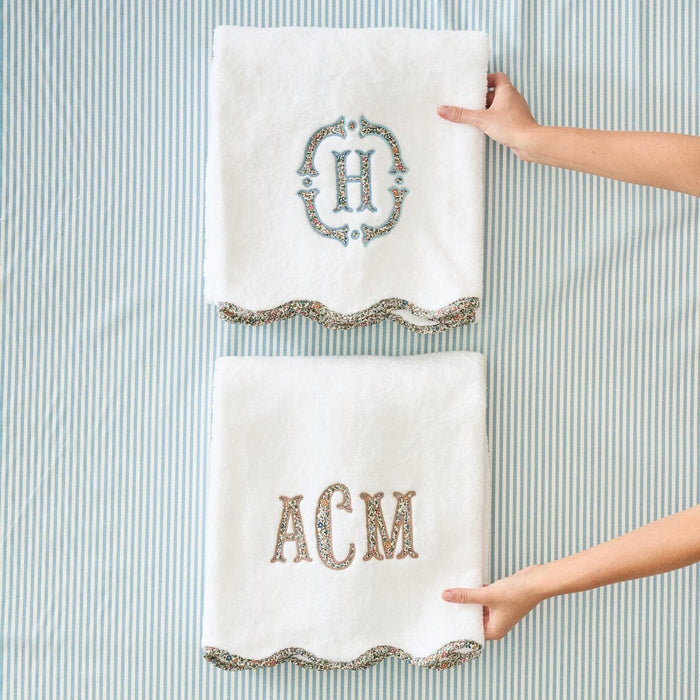 Scallop Bath Towel piped with Liberty London