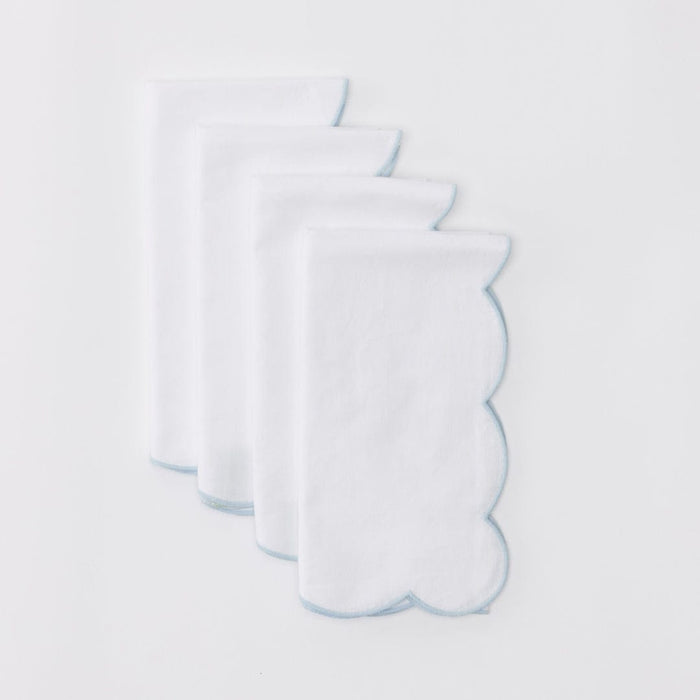 Light Blue / Set of 4 / No Embroidery