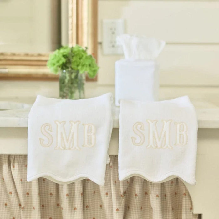 Scallop Powder Bath Towels (pair)