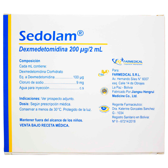 Sedolam Dexmedetomidina 200Mcg Y 2Ml X Ampolla
