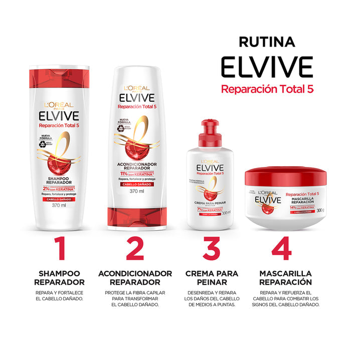 Shampoo Elvive Reparación Total 5 - Cabello Dañado X 370Ml