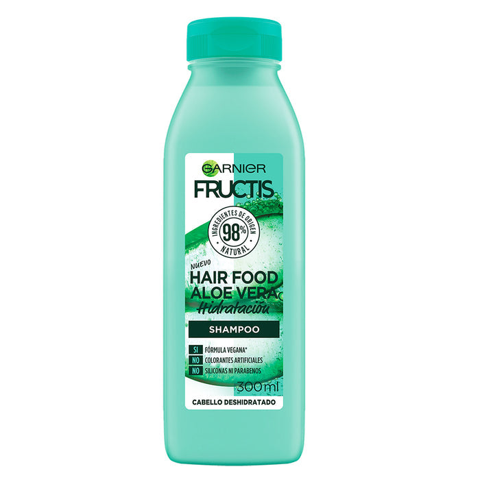 Envase de Shampoo Fructis Hair Food Aloe Vera, 300ml.