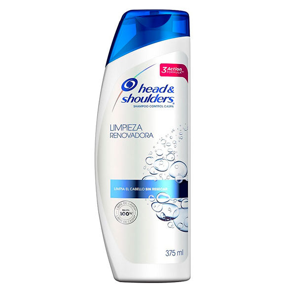 Botella de Shampoo Head & Shoulders Limpieza Renovadora, 375ml.
