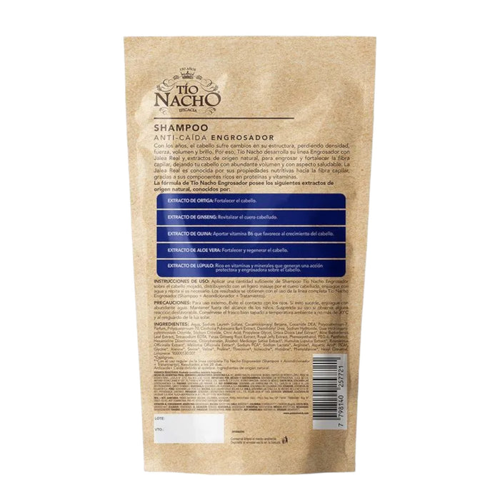 Shampoo Tio Nacho Engrosador Anti-Caída Doypack X 400Ml
