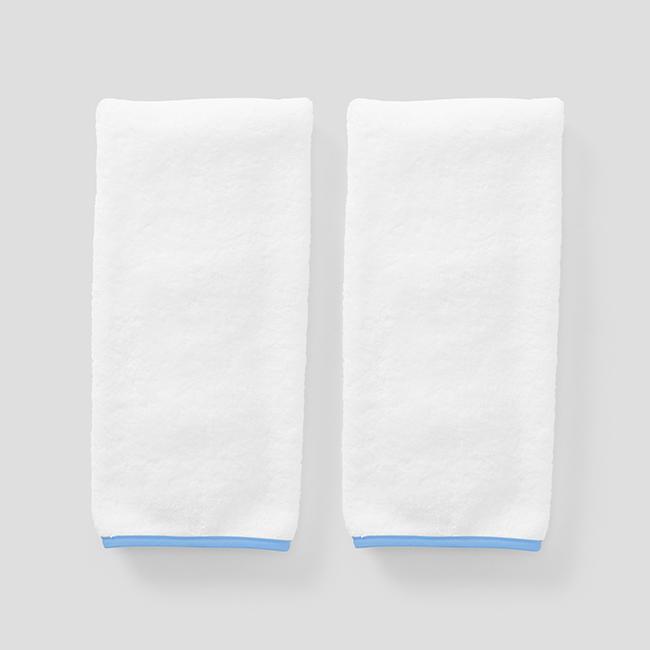 French Blue on White / No Embroidery