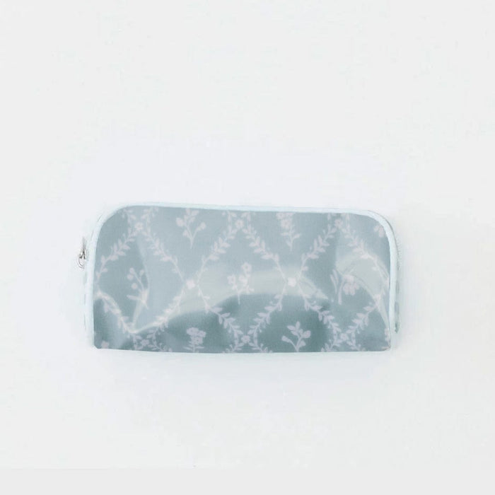 photo of the mini patterned toiletry bag in Blue Trellis Archive