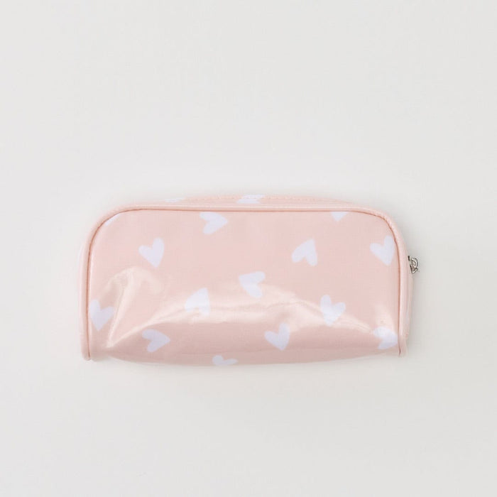 photo of the mini patterned toiletry bag in Tossed Pink Hearts Archive