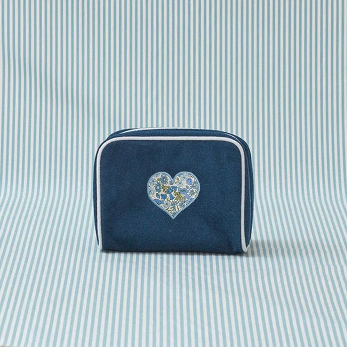Liberty Blue Heart on Navy / No Embroidery