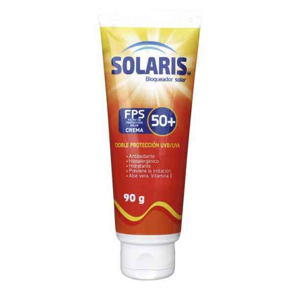 Envase de bloqueador solar Solaris, FPS 50, 90g.