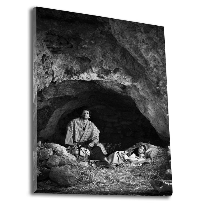 Joseph in prayer. 'Son' black and white realistic Christian art photo on canvas by Reflections of Christ.