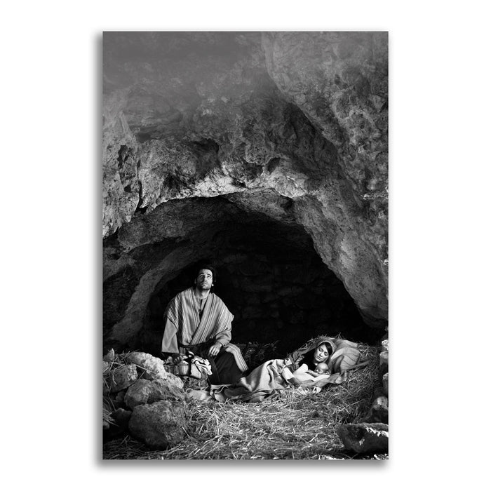 Joseph in prayer. 'Son' black and white realistic Christian art photo on metal by Reflections of Christ.