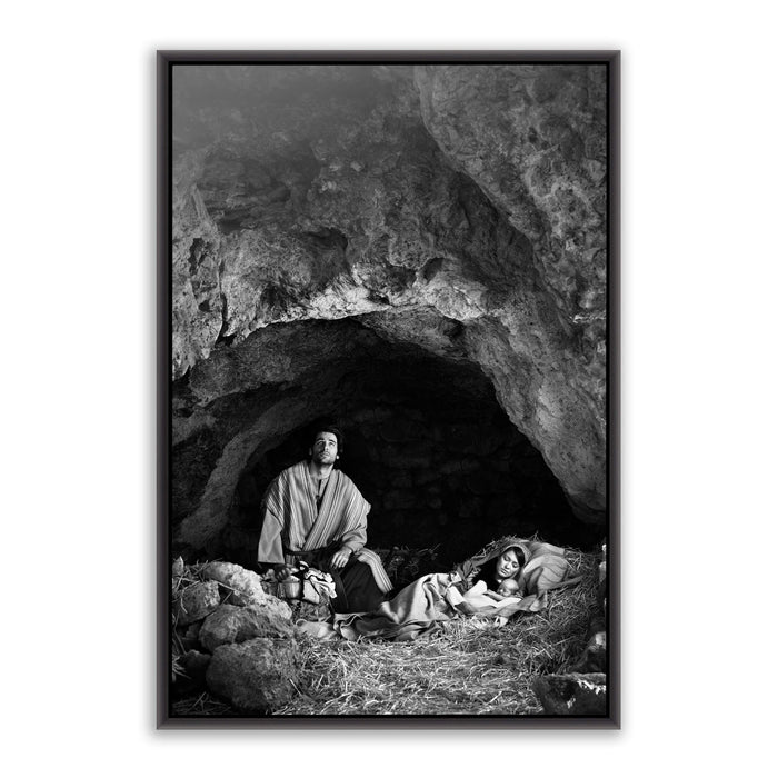 Joseph in prayer. 'Son' black and white realistic Christian art photo on metal with black frame by Reflections of Christ.
