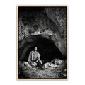 Joseph in prayer. 'Son' black and white realistic Christian art photo on canvas with gold frame by Reflections of Christ.