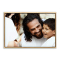 Jesus Christ 'Son of God' photo with a young boy. Realistic Christian wall art on canvas with gold frame by Reflections of Christ.