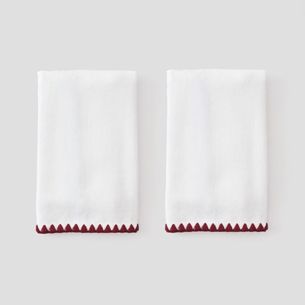 Cranberry on White / No Embroidery