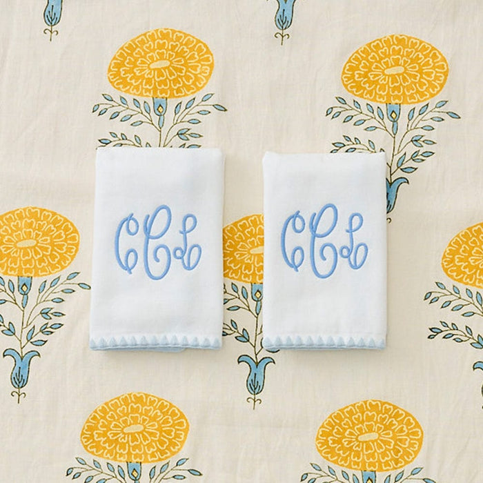 Stitched Edge Fingertip powder Bath Towels (pair)