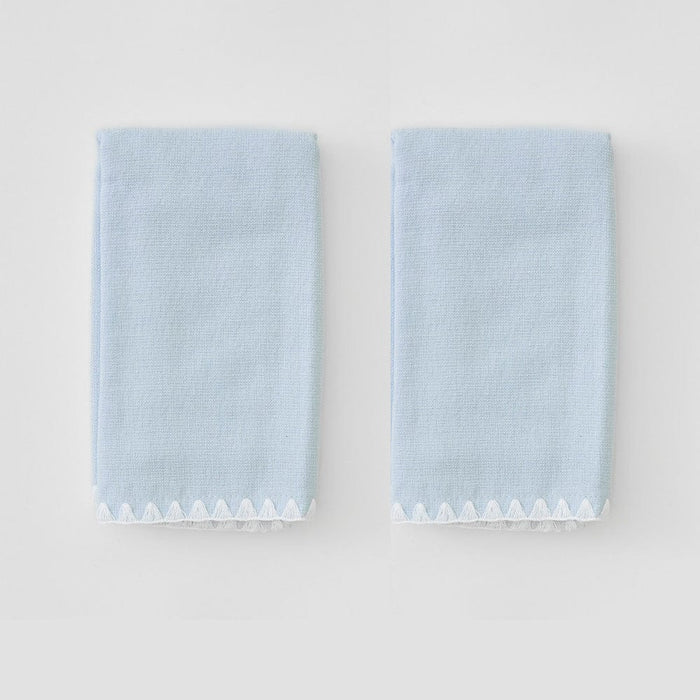 White on Light Blue / No Embroidery