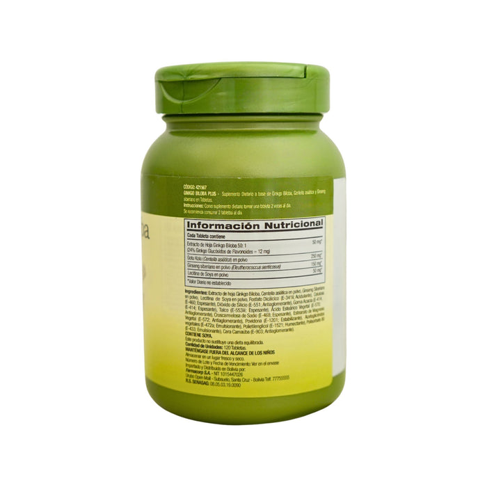 Suplemento Ginkgo Biloba X 120 Tabletas