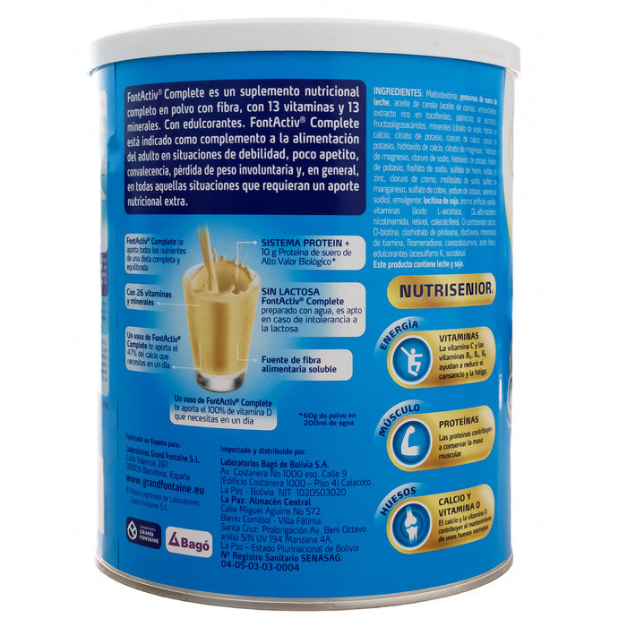 Suplemento Nutricional Fontactiv Complete Vainilla X 800G