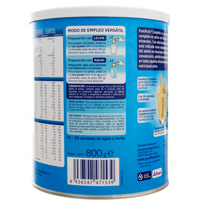 Suplemento Nutricional Fontactiv Complete Vainilla X 800G