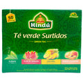 Caja de té Hindú Verde Sabores Surtidos, con bolsitas de té.