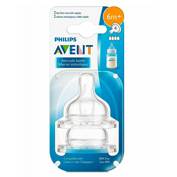 Tetina Avent 6 Meses En Adelante Anticoliques X 2 Unidades