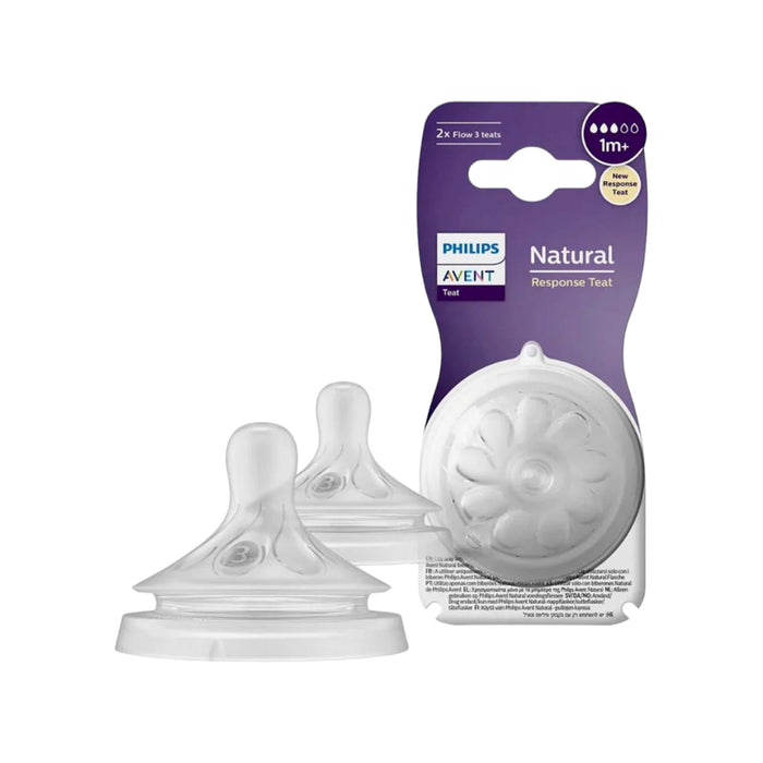 Tetina Natural Flujo 3 Respuesta Avent 1M X 2 Unidades