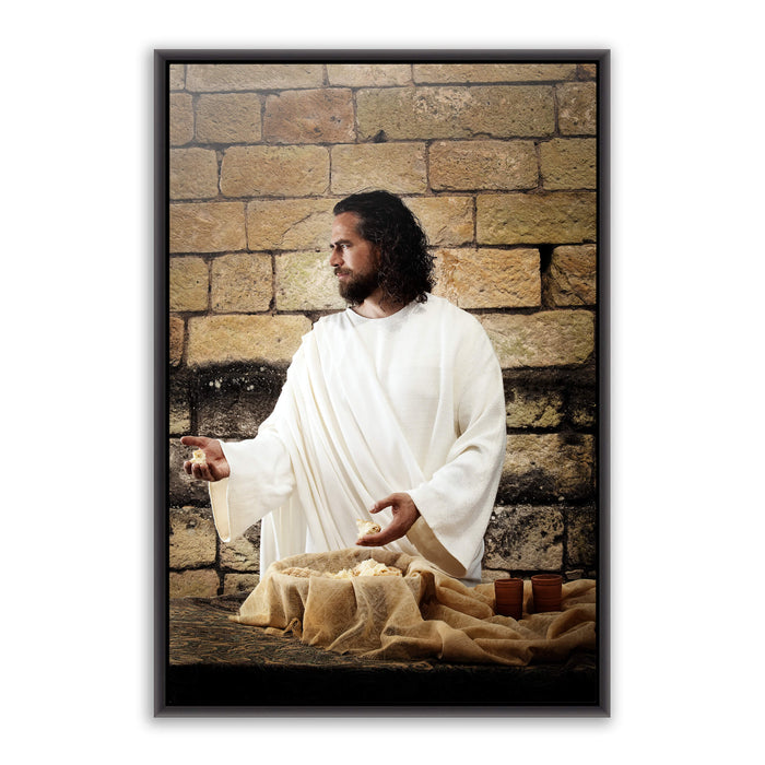 Jesus Christ preparing Communion. 'The Bread of Life' Christian art work on metal by Reflections of Christ.