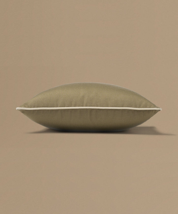 Brown pillow on a beige background