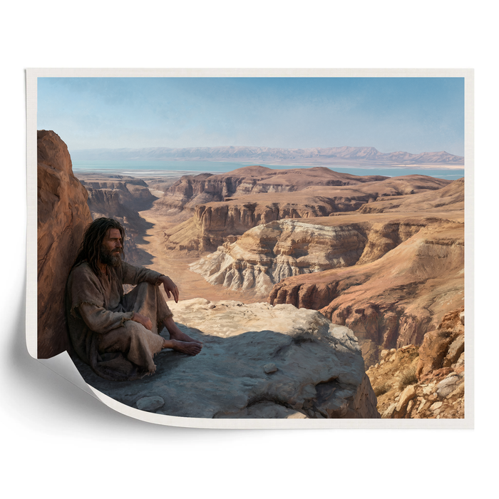 The Wilderness, Landscape | Christ's Temptation in the Wilderness | Christian Wall Art by Mark Mabry