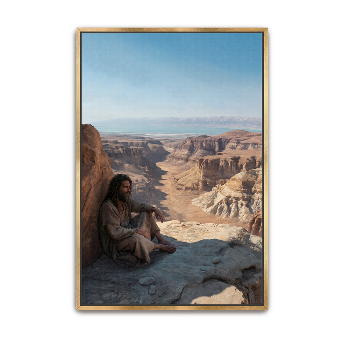 The Wilderness, Portrait | Christ's Temptation in the Wilderness | Christian Wall Art by Mark Mabry