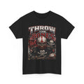 Throw the Bones Football Skull Tee — Nebraska Huskers Game Day Shirt