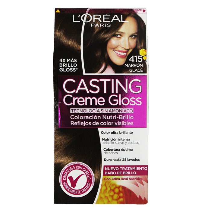 Tinte Loreal Casting Creme Gloss 415 Marrón Glace X Unidad