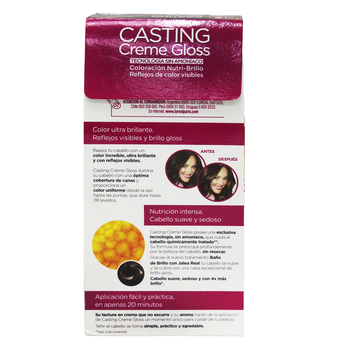 Tinte Loreal Casting Creme Gloss 415 Marrón Glace X Unidad