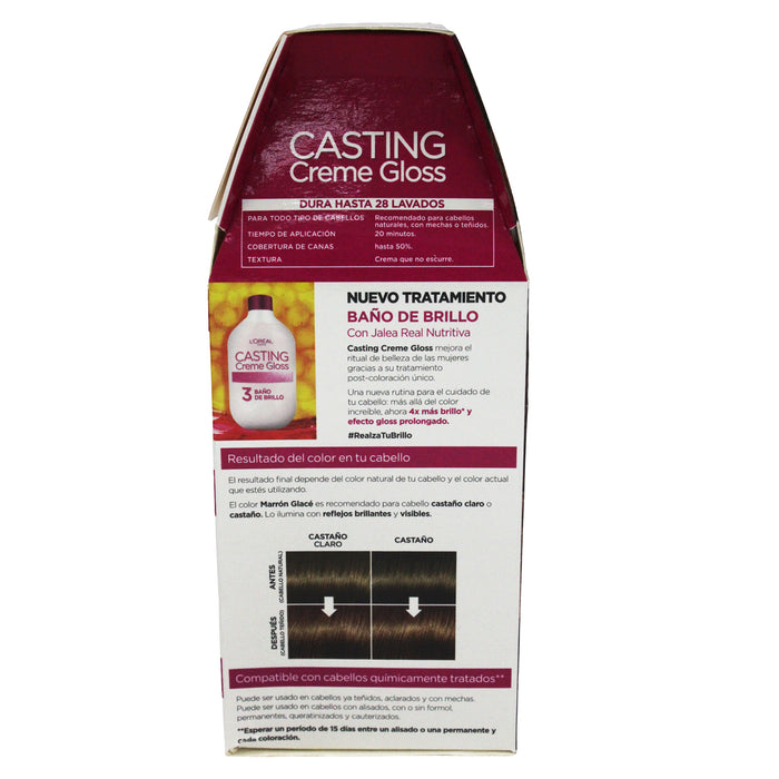 Tinte Loreal Casting Creme Gloss 415 Marrón Glace X Unidad