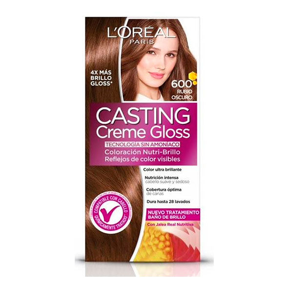 Tinte Loreal Casting Creme Gloss 600 Rubio Oscuro X Unidad