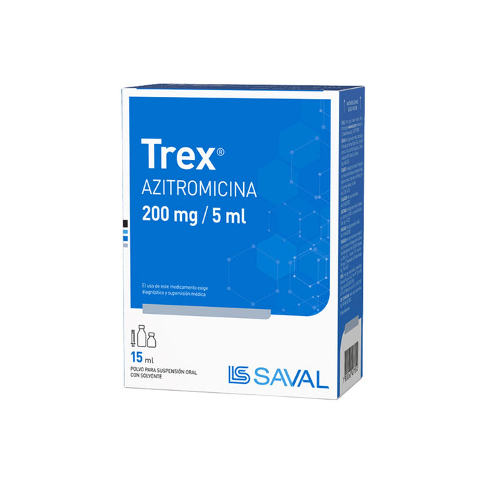 Trex 200Mg/5Ml Azitromicina Suspensión X 15Ml