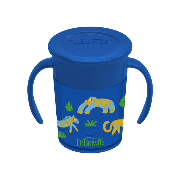 Vaso Antiderrame 360 Dr Browns Azul Con Diseño 6M+