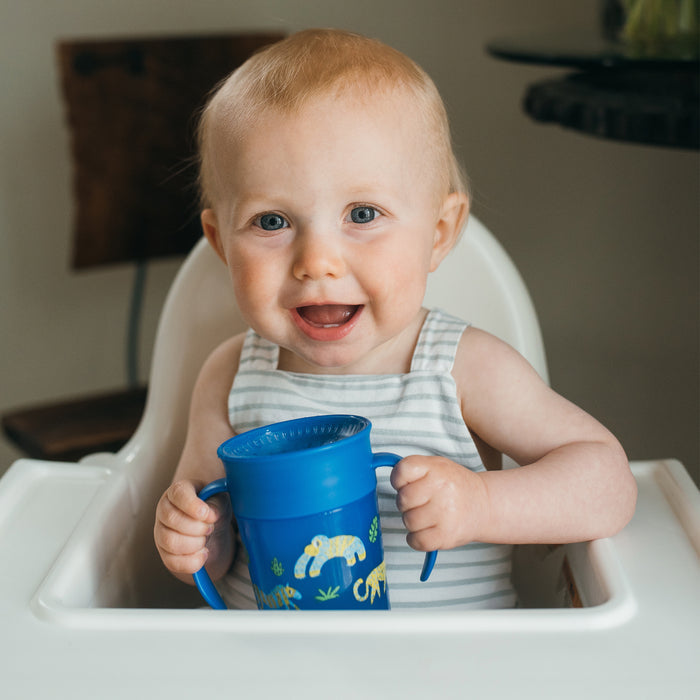 Vaso Antiderrame 360 Dr Browns Azul Con Diseño 6M+