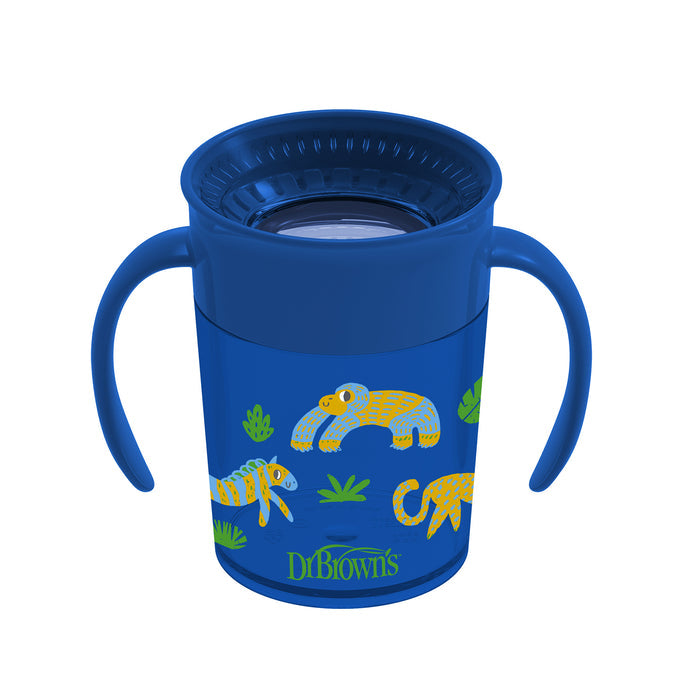Vaso Antiderrame 360 Dr Browns Azul Con Diseño 6M+