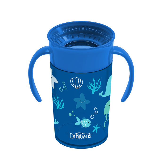 Vaso Antiderrame 360 Dr Browns Azul Con Diseño 9M+