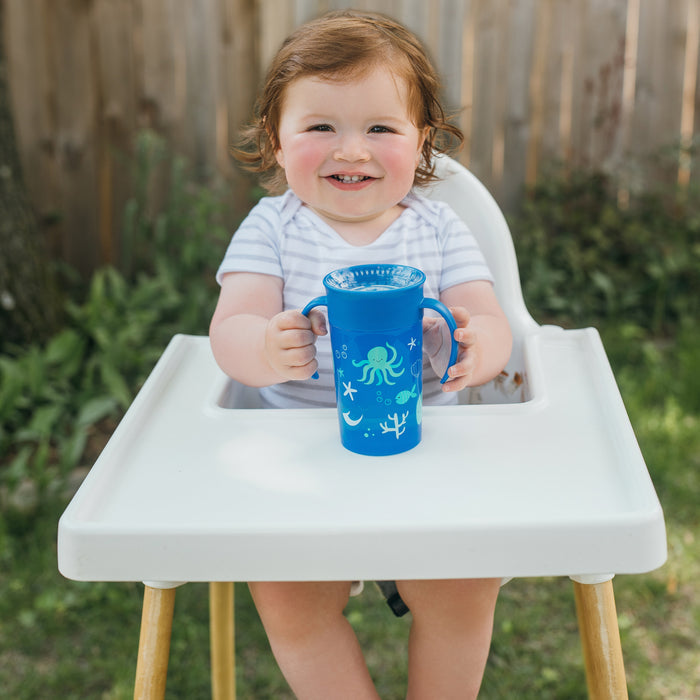 Vaso Antiderrame 360 Dr Browns Azul Con Diseño 9M+