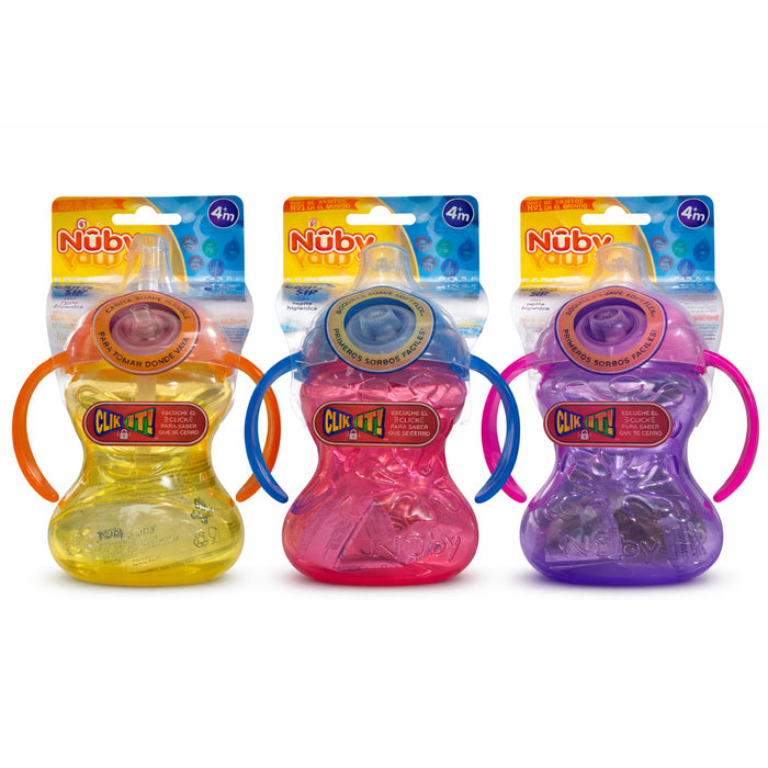 Vaso Clik It Nuby 4M+ Surtido X 240 Ml