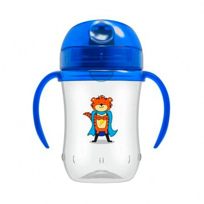 Vaso Con Bombilla De Silicona Dr Browns Azul 9M+ X 270Ml