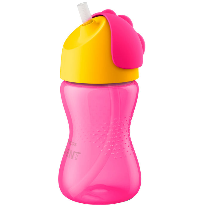 Vaso Con Bombilla Flexible Avent 12M Rosado Niña X 300Ml