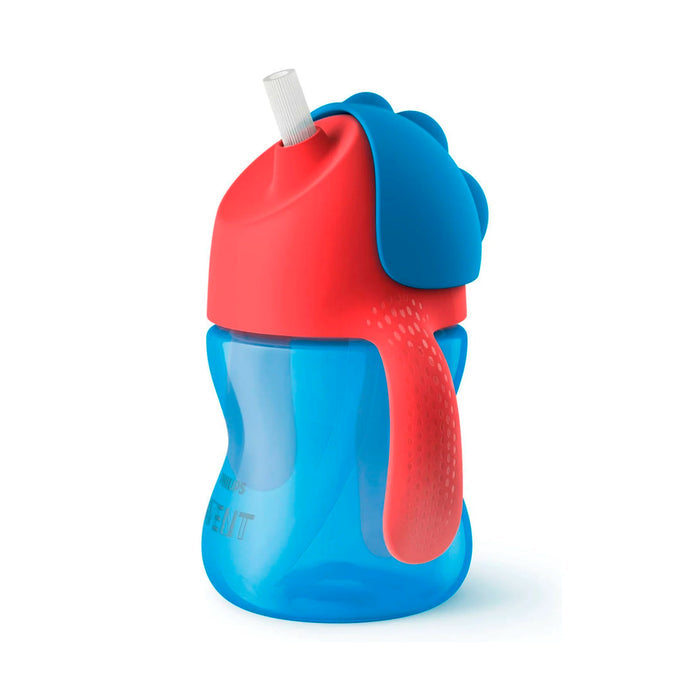 Vaso Con Bombilla Flexible Avent 9M+ Azul Niño X 200Ml