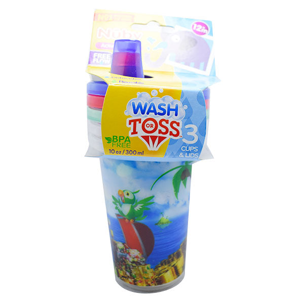 Vasos Wash Toss Nuby 12 Meses Para Adelante X 3 Unidades