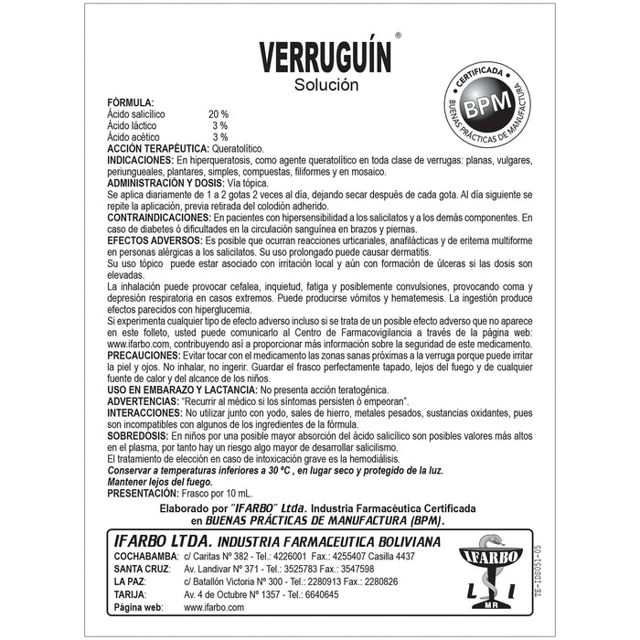 Verruguin Sol Topica X 10Ml